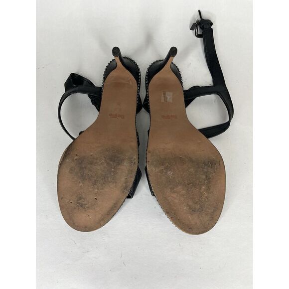 Coach Black Leather Open Toe Ankle Strap Heel Sandals Women Sz 7.5B US/38EU - Picture 7 of 13